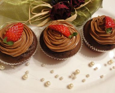 Cupcakes czekoladowe z kremem z nutelli