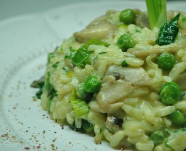 zielone risotto z gorgonzolą