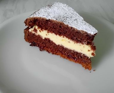 ciasto czekoladowe z kremem waniliowym