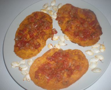 Placki z dyni z pomidorami