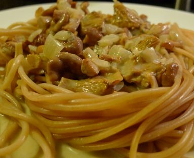 Spaghetti z kurkami