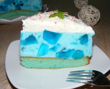 Torcik „ Błękitny jogurtowy kryształek”