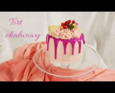 Jak zrobić tort z masą chałwową i różową polewą drip | Słodki Blog