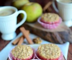 Pełnoziarniste muffinki z jabłkami i orzechami