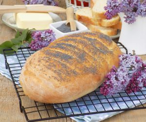 Drożdżowy chleb z makiem i mąką krupczatką