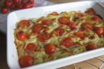 Tagliatelle zapiekane z pomidorami i szałwią