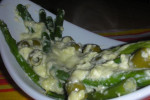 Zapiekanka szparagowa z oliwkami