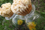 drożdżowe muffiny z rabarbarem 