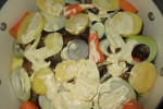 Karkówka z warzywami w majonezowym sosie