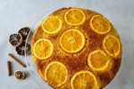 Odwrócone ciasto mango-pomarańcza