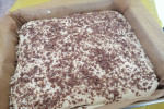 Ciasto orzechowo - kakaowe z mlecznym kremem