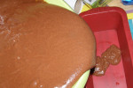 Ciasto ucierane kakaowe z rabarbarem i kruszonką