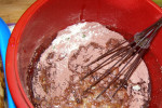 Ciasto ucierane kakaowe z jabłkami i galaretką