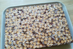 Ciasto czekoladowe- odwrócone z owocami i biszkopcikami