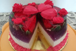 Tort na Walentynki z różami 3 D w galaretce