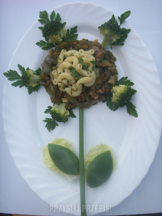 wegetarianski obiad - zielony kwiat