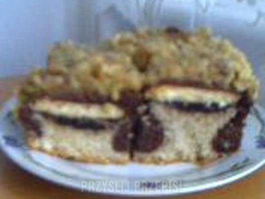 Dwukolorowe ciasto z biszkoptami