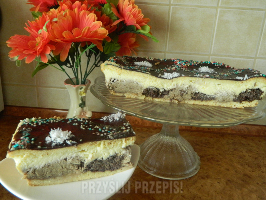 Ciasto serowo-makowo-orzechowe
