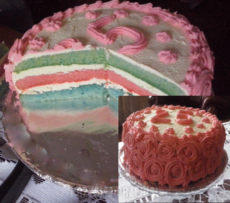 Kolorowy tort urodzinowy