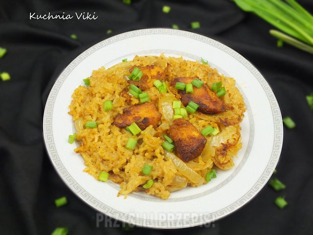 Kurczak curry z ryżem z piekarnika