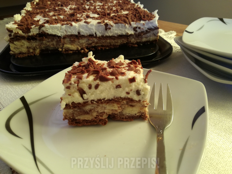 Ciasto Z Wafelkami Bez Pieczenia Ciasto bez pieczenie z wafelkami - przepis - PrzyslijPrzepis.pl