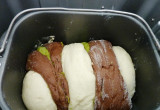 trójkolorowe ciasto drożdżowe po wyrosnięciu w BM450