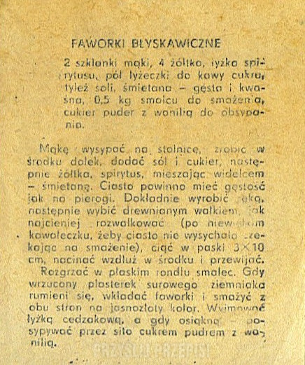 Oryginalny przepis z kartki kaledarza lat 80tych :)