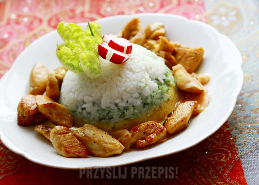 ryż tricolore z kurczakiem