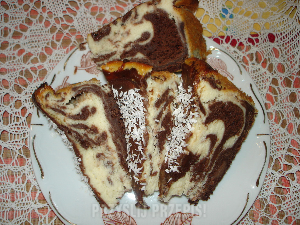 Sernik zebra z ciastem czekoladowym
