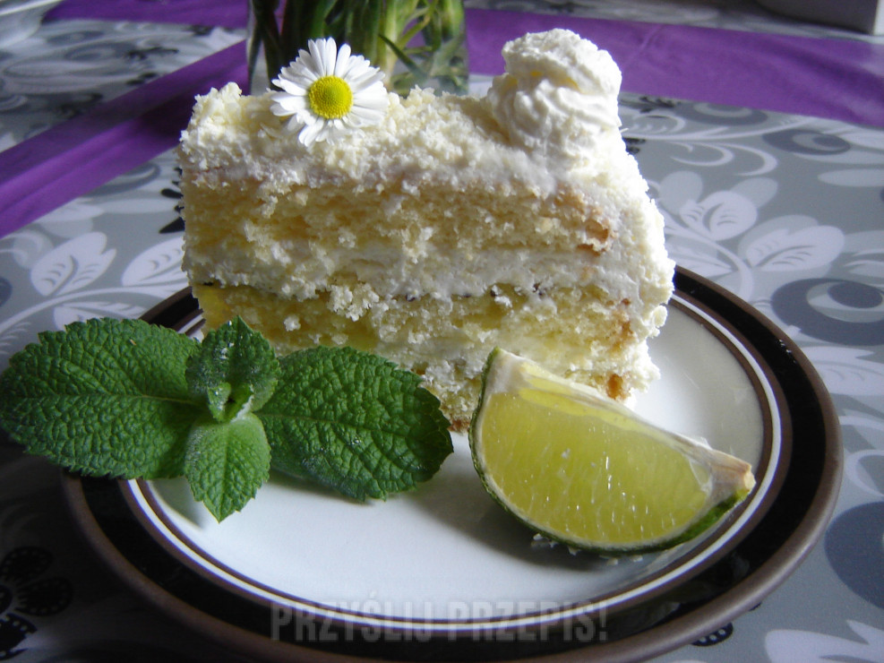 Orzeźwiający tort limonkowo - miętowy, Tort Mojito