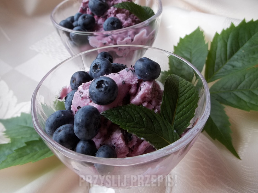 Domowe lody jogurtowo - borówkowe