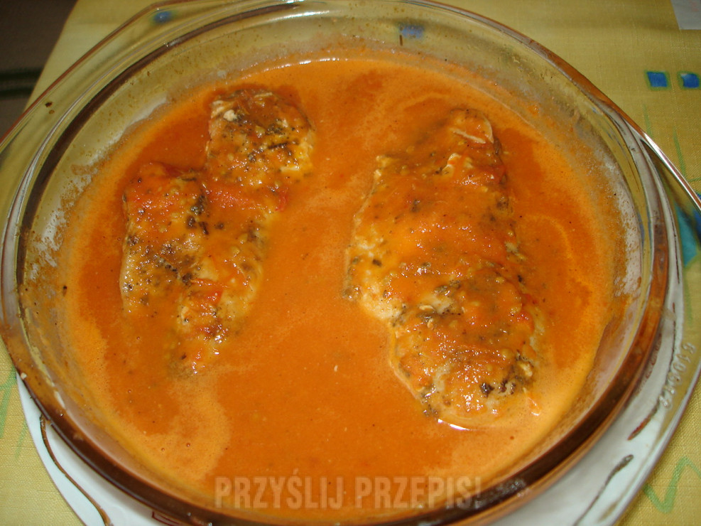 Piersi kurczaka w pomidorach z bazylią