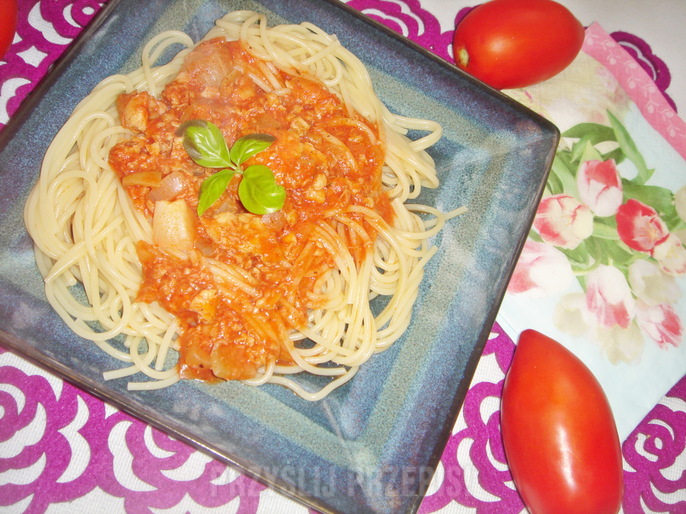 spaghetti z rybą