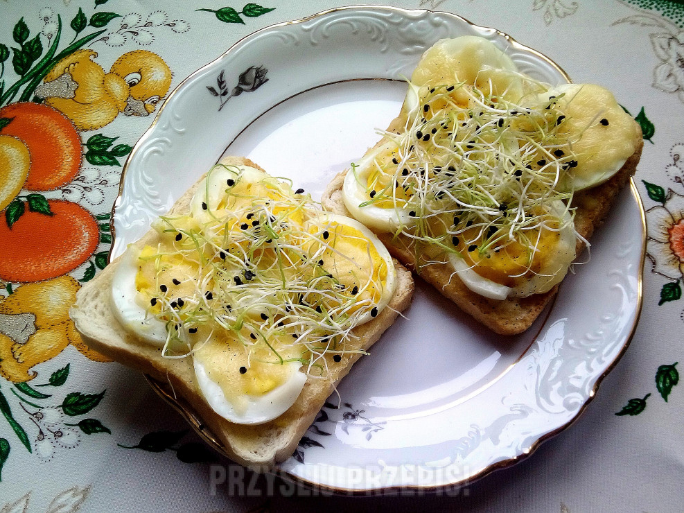 Chrzanowe tosty z jajkiem na twardo