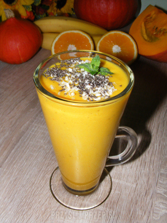 Koktajl bananowo dyniowy z pomarańczą